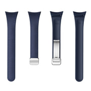 For Samsung Galaxy Watch 6 Slim Magnetic Silver Buckle Leather Silicone Watch Band(Midnight Blue)