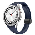 For Samsung Galaxy Watch 6 Slim Magnetic Black Buckle Leather Silicone Watch Band(Midnight Blue) - Watch Bands by PMC TechLife | Online Shopping South Africa | PMC TechLife