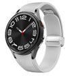 For Samsung Galaxy Watch 6 Magnetic Silver Buckle Leather Silicone Watch Band(Light Grey) - Watch Bands by PMC TechLife | Online Shopping South Africa | PMC TechLife
