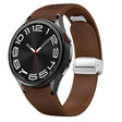 For Samsung Galaxy Watch 6 Magnetic Silver Buckle Leather Silicone Watch Band(Dark Brown) - Watch Bands by PMC TechLife | Online Shopping South Africa | PMC TechLife
