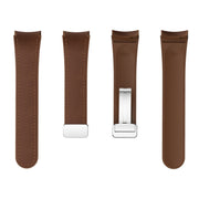 For Samsung Galaxy Watch 6 Magnetic Silver Buckle Leather Silicone Watch Band(Dark Brown)