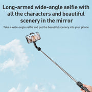 ZGA S01 Bluetooth Remote Control Detachable Tripod Selfie Stick(Black)