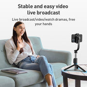 ZGA S01 Bluetooth Remote Control Detachable Tripod Selfie Stick(Black)