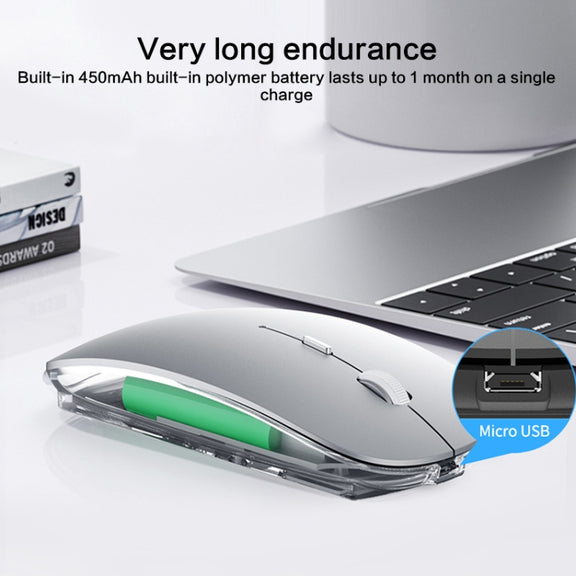 ZGA Chinchilla Dual Mode Wireless 2.4G + Bluetooth 5.0 Mouse(Silver)