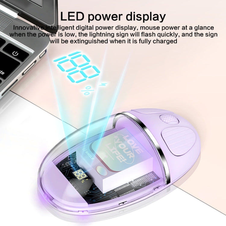 ZGA Colorful Transparent Dual Mode Wireless 2.4G + Bluetooth 5.0 Mouse(Grey)