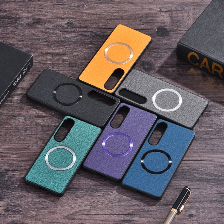 For Sony Xperia 1 VI CD Magsafe Magnetic Cloth Texture Phone Case(Black)