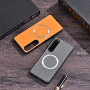 For Sony Xperia 1 VI CD Magsafe Magnetic Cloth Texture Phone Case(Black)