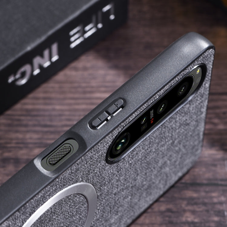 For Sony Xperia 1 VI CD Magsafe Magnetic Cloth Texture Phone Case(Black)