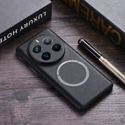 For Realme 12 Pro PU MagSafe Magnetic Phone Case(Black)