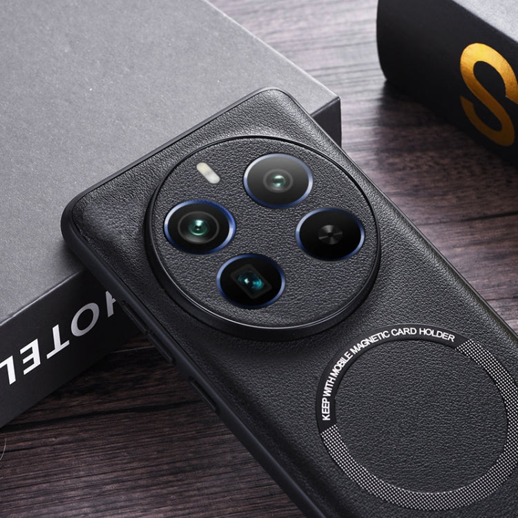 For Realme 12 Pro PU MagSafe Magnetic Phone Case(Black)