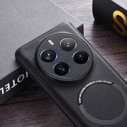 For Realme 12 Pro PU MagSafe Magnetic Phone Case(Black)