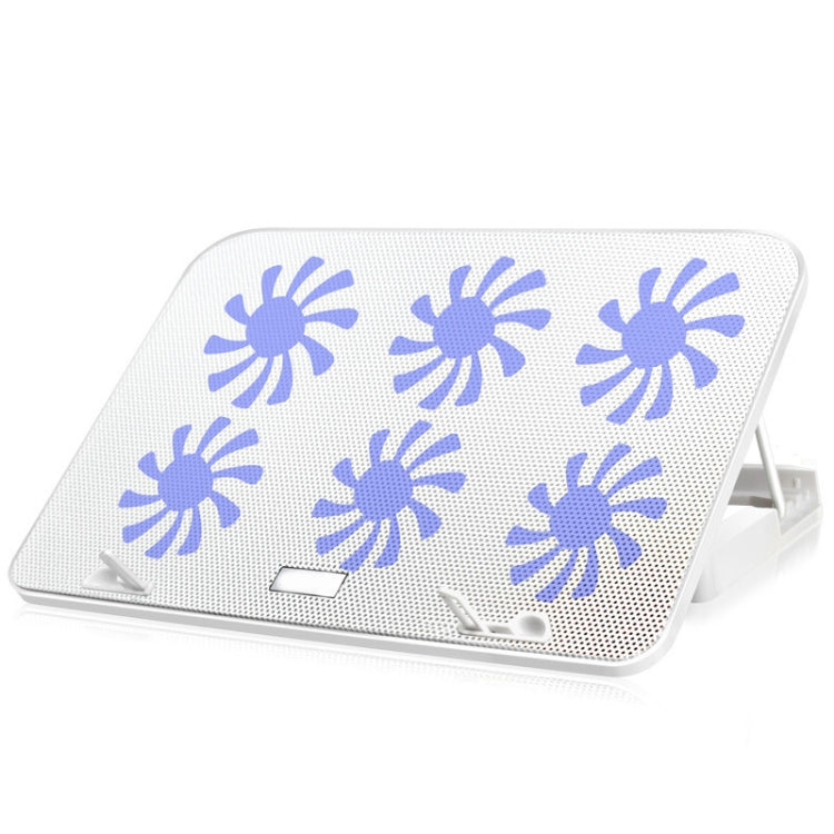 ICE COOREL Notebook Computer Base Speed Control Silent Six-fan Cooling Holder Cooling Rack, Style: Premium Edition(Lvory)