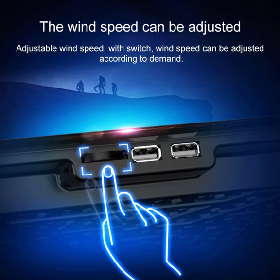 ICE COOREL Notebook Computer Base Speed Control Silent Six-fan Cooling Holder Cooling Rack, Style: Premium Edition(Lvory)