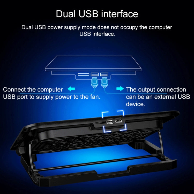 ICE COOREL Notebook Computer Base Speed Control Silent Six-fan Cooling Holder Cooling Rack, Style: Premium Edition(Lvory)