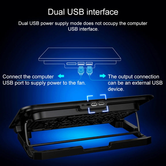ICE COOREL Notebook Computer Base Speed Control Silent Six-fan Cooling Holder Cooling Rack, Style: Premium Edition(Lvory)
