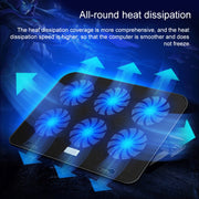 ICE COOREL Notebook Computer Base Speed Control Silent Six-fan Cooling Holder Cooling Rack, Style: Premium Edition(Lvory)