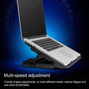 ICE COOREL Notebook Computer Base Speed Control Silent Six-fan Cooling Holder Cooling Rack, Style: Premium Edition(Dazzling Red)