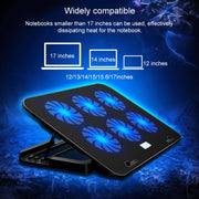ICE COOREL Notebook Computer Base Speed Control Silent Six-fan Cooling Holder Cooling Rack, Style: Premium Edition(Charm Powder)