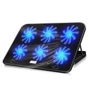 ICE COOREL Notebook Computer Base Speed Control Silent Six-fan Cooling Holder Cooling Rack, Style: Premium Edition(Black)