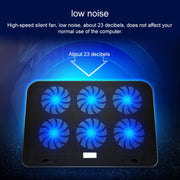 ICE COOREL Notebook Computer Base Speed Control Silent Six-fan Cooling Holder Cooling Rack, Style: Premium Edition(Black)