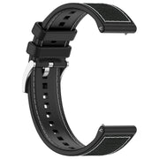 22mm Hybrid Nylon Braid Silicone Watch Band(Black)
