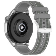 22mm Hybrid Nylon Braid Silicone Watch Band(Grey)