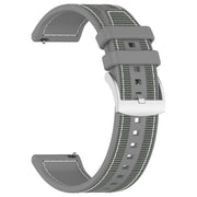 22mm Hybrid Nylon Braid Silicone Watch Band(Grey)