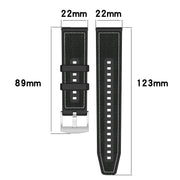 22mm Hybrid Nylon Braid Silicone Watch Band(Black)