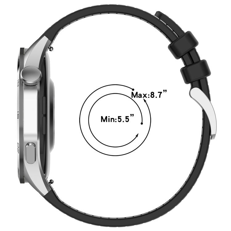 22mm Hybrid Nylon Braid Silicone Watch Band(Black)
