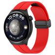 18mm Groove Folding Black Buckle Silicone Watch Band(Red) - 18mm Bands by PMC TechLife | Online Shopping South Africa | PMC TechLife | Buy Now Pay Later Mobicred