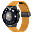 18mm Groove Folding Black Buckle Silicone Watch Band(Yellow) - 18mm Bands by PMC TechLife | Online Shopping South Africa | PMC TechLife | Buy Now Pay Later Mobicred