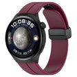 18mm Groove Folding Black Buckle Silicone Watch Band(Wine Red) - 18mm Bands by PMC TechLife | Online Shopping South Africa | PMC TechLife | Buy Now Pay Later Mobicred