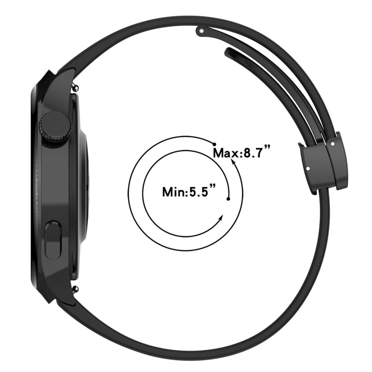 18mm Groove Folding Black Buckle Silicone Watch Band(Light Pink)