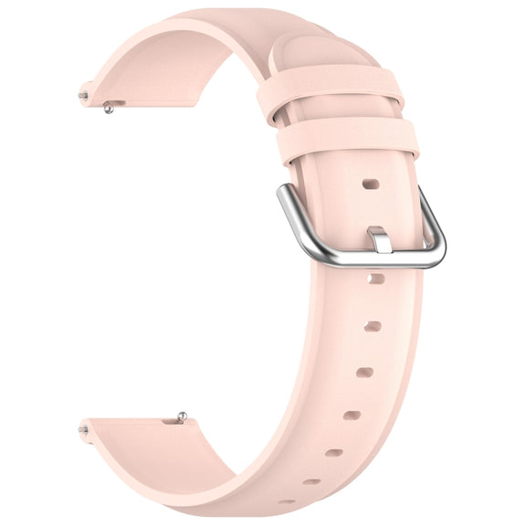 For CMF Watch Pro D395 22mm Round Tail Genuine Leather Watch Band(Pink)