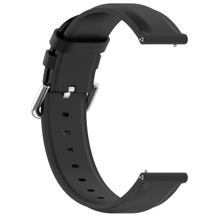 For CMF Watch Pro D395 22mm Round Tail Genuine Leather Watch Band(Black)