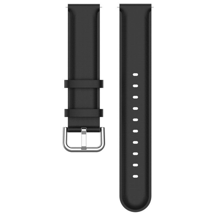 For CMF Watch Pro D395 22mm Round Tail Genuine Leather Watch Band(Black)