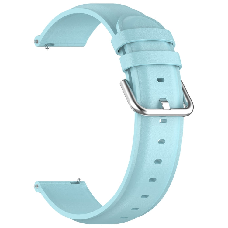 For CMF Watch Pro D395 22mm Round Tail Genuine Leather Watch Band(Light Blue)