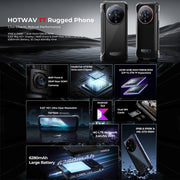 HOTWAV T7 Rugged Phone, 4GB+128GB, 6280mAh, 6.52 inch Android 13 MT8788 Octa Core, Network: 4G, OTG(All Black)
