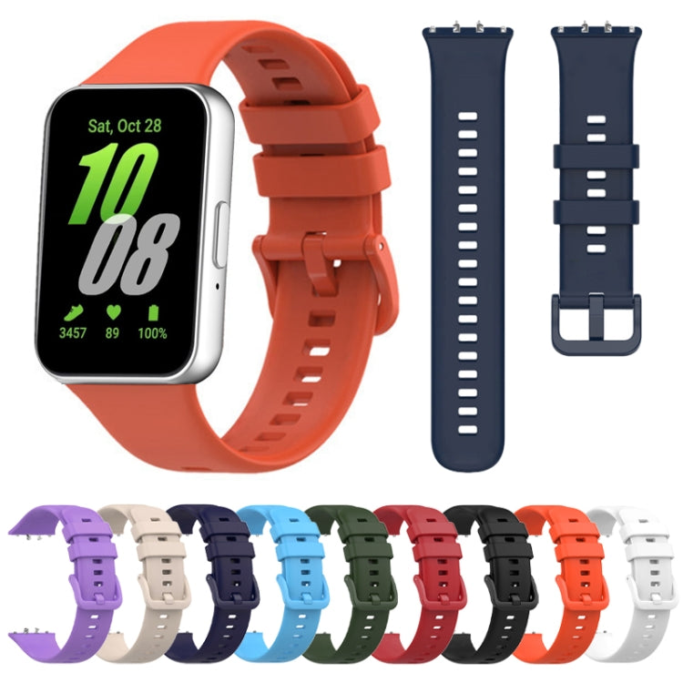 For Samsung Galaxy Fit 3 Solid Color Buckle Silicone Watch Band(Red)