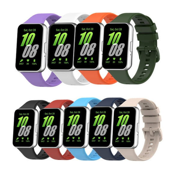 For Samsung Galaxy Fit 3 Solid Color Buckle Silicone Watch Band(Red)