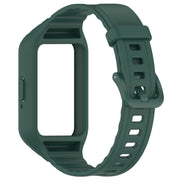 For Samsung Galaxy Fit 3 Solid Color Integrated TPU Watch Band(Dark Green)