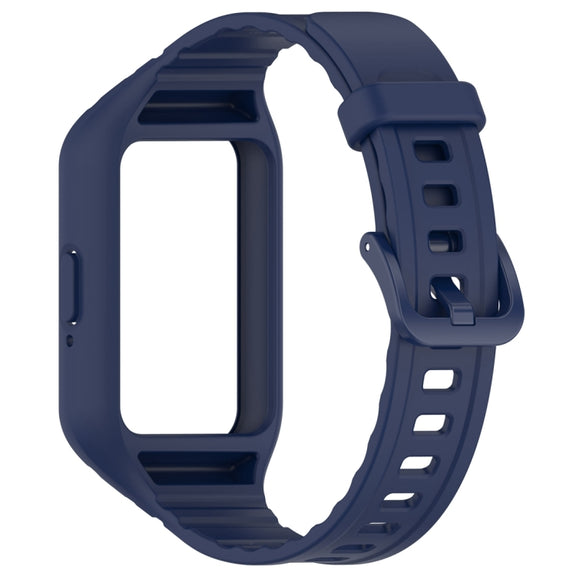 For Samsung Galaxy Fit 3 Solid Color Integrated TPU Watch Band(Midnight Blue)