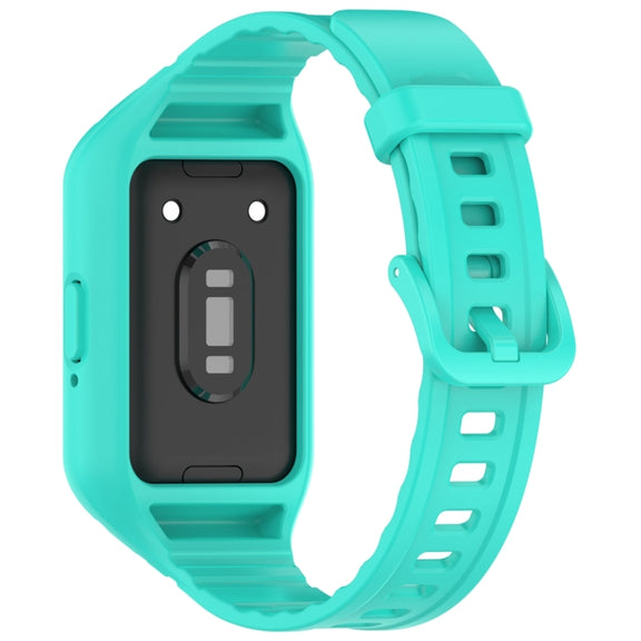 For Samsung Galaxy Fit 3 Solid Color Integrated TPU Watch Band(Cyan)