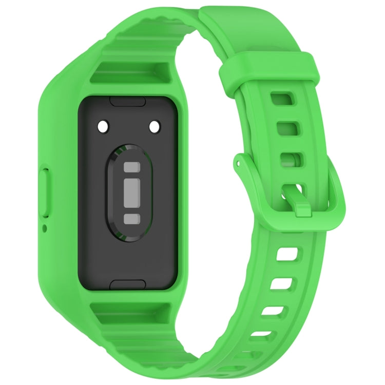 For Samsung Galaxy Fit 3 Solid Color Integrated TPU Watch Band(Fluorescent Green)