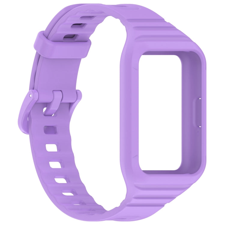 For Samsung Galaxy Fit 3 Solid Color Integrated TPU Watch Band(Purple)