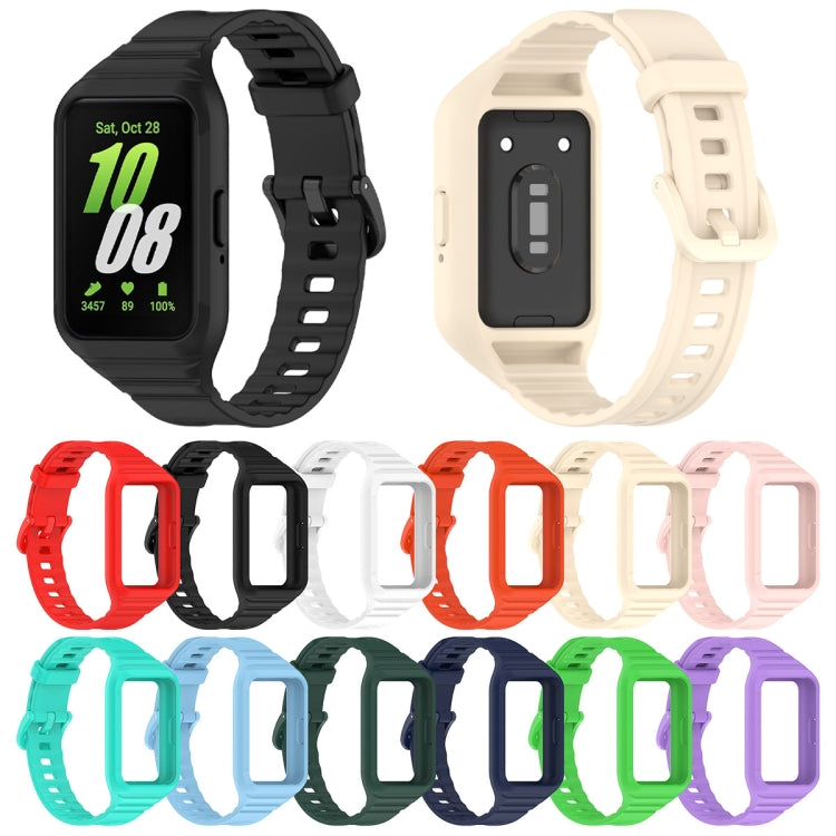For Samsung Galaxy Fit 3 Solid Color Integrated TPU Watch Band(Fluorescent Green)