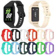 For Samsung Galaxy Fit 3 Solid Color Integrated TPU Watch Band(Fluorescent Green)