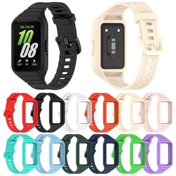 For Samsung Galaxy Fit 3 Solid Color Integrated TPU Watch Band(Purple)