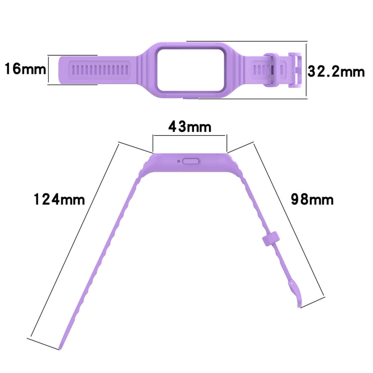 For Samsung Galaxy Fit 3 Solid Color Integrated TPU Watch Band(Fluorescent Green)