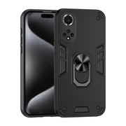 For Huawei nova 9 Shockproof Metal Ring Holder Phone Case(Black)